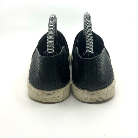 VINCE Black Perforated Leather Slip On Sneakers Women's 8 US - Picture 6 of 9